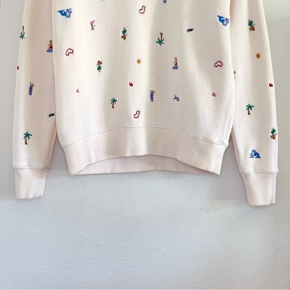 Madewell Lei-cation Embroidered Mainstay French Terry Pullover Sweatshirt Cream - Picture 7 of 16